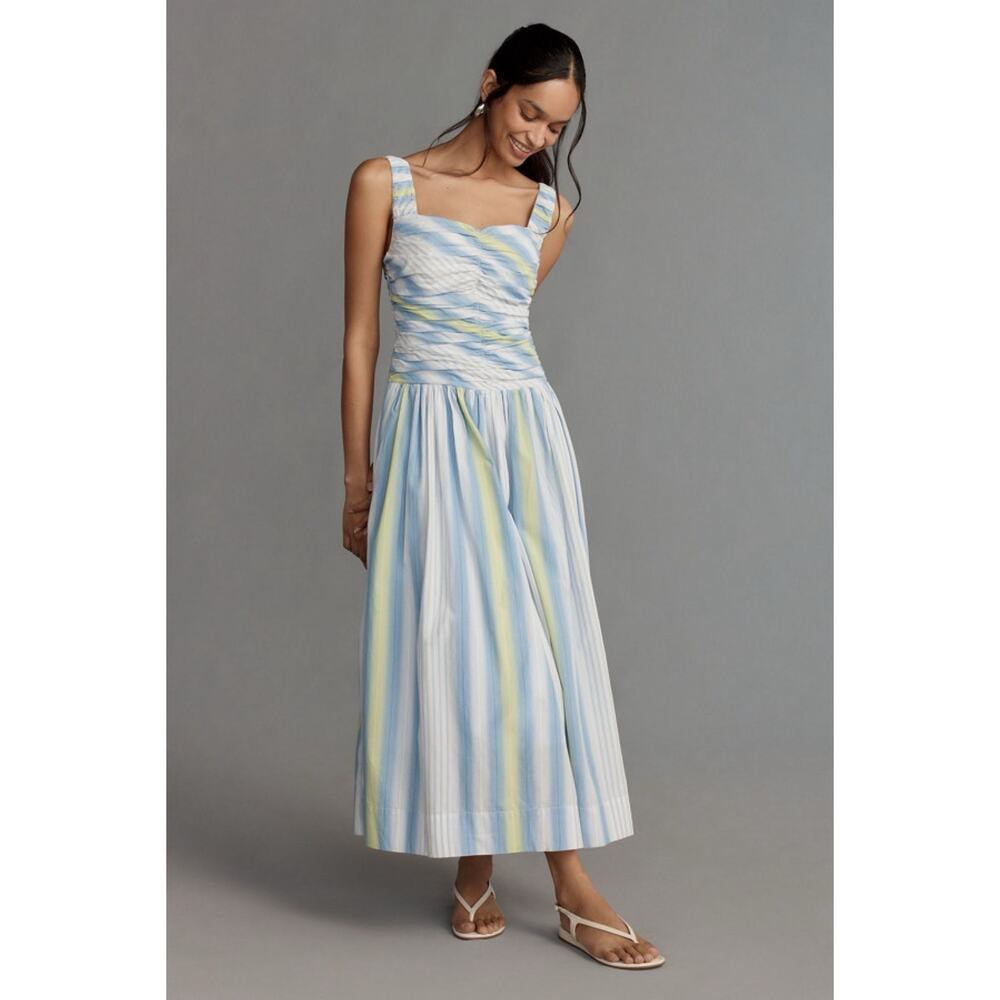 Anthropologie Square Neck Midi Dress Size Small, $178 MSRP